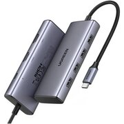  Хаб UGREEN CM498 (35897) 7-in-1 USB-C to USB-A 3.2+3*USB-A 2.0+2*HDMI+PD Port Converter Gray 