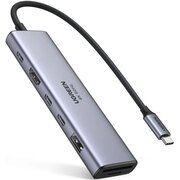  Хаб UGREEN CM511 (45521) 7-in-1 4K 60Hz USB-C To HDMI+2xUSB-C 3.2+1xUSB-A 3.2+SD/TF+PD Converter Gray 