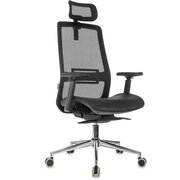  Кресло руководителя Бюрократ MC-912-H/SIT-M/B черный сетка с подголов. крестов. металл хром 