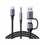  Аудиоадаптер UGREEN CM772 (45009) 2-in-1 USB-A USB-C Jack 3.5 Audio Adapter серый 