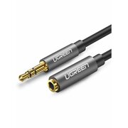  Удлинитель кабеля UGREEN AV118 (10538) 3.5mm Male to 3.5mm Female Extension Cable 5m Black/Gray 