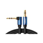  Аудиокабель UGREEN AV112 (60178) 3.5mm Male to 3.5mm Male Angled Cable 0.5 m Blue-Black 