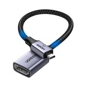  Кабель UGREEN HD182 (65593) Micro HDMI to HDMI 8K Cable Male to Female 0.2m Black 