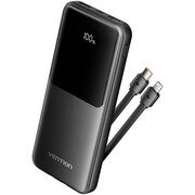  Power Bank Vention FHOB0 10000mAh (Micro-USB/C/A/A) со встроенными кабелями 22.5W Чёрный с LED Дисплеем 