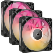  Кулер Corsair iCUE Link RX120 Max RGB (CO-9051034-WW) (120x120x30mm, 4-pin PWM, 71.3CFM, 29.5dBA, 2000RPM, Black, 3pcs) 