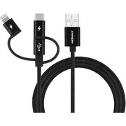  Кабель Momax OneLink 3-in-1 DX1D 1м Black 