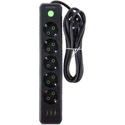  Сетевой удлинитель Amper JH-1033U-4B 4,0м, 5 розеток черный 