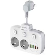  Сетевой удлинитель Amper T2435W 0,2м, 2 розетки белый 