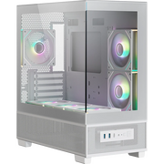  Корпус XASTRA Q500M 6ARGB-C10-UC White (Q500M-6FM12A-C10-UC-WH) mATX/Aquarium/Screewless/ 6x120mm ARGB PWM FM fans/Argb+PWM HUB 10port/ Type-C 