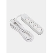  Сетевой фильтр Deli ET435 3м (4 розетки) белый 