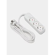  Сетевой фильтр Deli ET432 3м (3 розетки) белый 