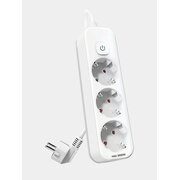  Сетевой фильтр Deli ET433 5м (3 розетки) белый 