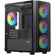  Корпус XASTRA A402M 4FRGB Black (A402M-4FC12F-BK) mATX/Mesh/full-size TG/4x120mm FRGB fans 