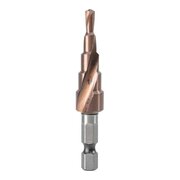  Сверло ступенчатое по металлу Deli DH-JTZ012-E3 4-12мм, HSS M35, спиральная канавка, шестигранный хвостовик 
