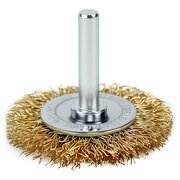  Щетка дисковая прямая для дрели Deli DH-GSS050-E4 50мм, латунированная, толщина проволоки 0,3мм, хвостовик 6мм, макс 4500об/мин 