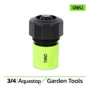  Соединитель Deli DL8796 быстросъемный для шланга с аквастопом 3/4" ударопрочный пластик 