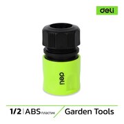  Соединитель Deli DL8792 быстросъемный для шланга 1/2" ударопрочный пластик 