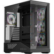  Корпус 1STPLAYER GM7 ARGB Black (GM7-BK-3FN7R-1FN7) / ATX / 4x120mm ARGB fans 