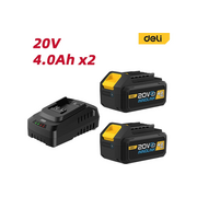  Набор аккумулятор и зарядное устройство Deli DL-CM20A4E (2АКБ 20V 4А*ч + ЗУ 2A, 20V) 