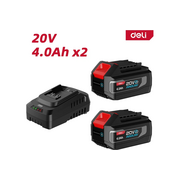  Набор аккумулятор и зарядное устройство Deli DE-CM20A4E (2АКБ 20V 4А*ч + ЗУ 2A, 20V) 