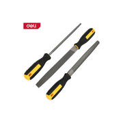  Набор напильников Deli DL351083 3шт инструментальная сталь T12, обрезиненная пластиковая рукоятка 