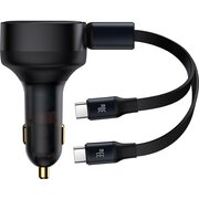  АЗУ Baseus C00035500111-00 Enjoyment Retractable 2-in-1 Car Charger C+C 33W 
