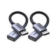  Кабель UGREEN DP133 (65982) DisplayPort to HDMI 4K Cable 2шт. Длина 20см серый космос 