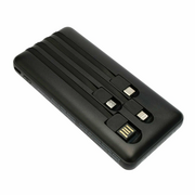  Портативный аккумулятор Gembird GPB-10C 10000мАч, 2A, 4 встр.кабеля, черный 