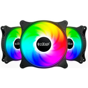  Кулер PcCooler FX 120 ARGB BK 3 In 1 (120x120x25mm, 4-pin PWM, 52.79CFM, 33.2dBA, 2000RPM, Black, 3pcs) 
