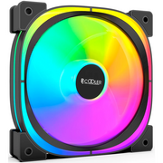  Кулер PcCooler EF 120 ARGB BK 3 In 1 (120x120x25mm, 4-pin PWM, 37.98CFM, 25.7dBA, 1500RPM, Black, 3pcs) 