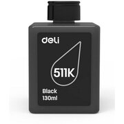  Чернила водорастворимые Deli 511K-EA1 черный 130мл 