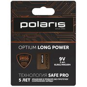  Щелочной элемент питания POLARIS PB 9V (6LR61) (1шт) Optium бронзовый 
