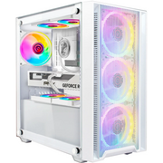  Корпус Ginzzu CL640 mATX Fan 4*12FRGB передняя панель сетка белый 