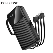  Аккумулятор внешний резервный BOROFONE BJ76A Smart power bank with 4 cables 20000mAh черный 