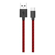  Дата-кабель PERO DC-04 Type-C, 3А, 1м Red-black Fast Charge 
