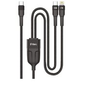  Кабель TTEC 2DK56S AlumiCable Duo USB-C To USB-C&Lightning Fast Charge 100W Cable, длина 150см черный 
