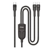  Кабель TTEC 2DK55S AlumiCable Duo USB-C To 2* USB-C Fast Charge 100W Cable, длина 150см черный 