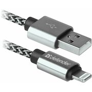  Кабель Defender 87809 USB2.0 ACH01-03T Pro, AM-LightningM, 1m, 2.1A Белый 