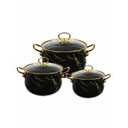 Набор кастрюль ZEIDAN Z-80641 6 предметов Black marble 