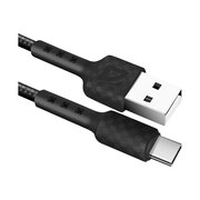  Кабель Defender F181 (87113BLA) USB 2.0 (AM) - Type C, 1метр, 2.4А, нейлоновая оплетка, чёрный 
