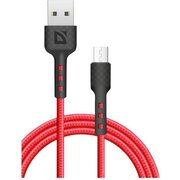  USB кабель DEFENDER F181 Micro (87115RED) 1м, 2.4А red 