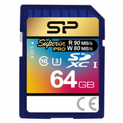  Карта памяти Silicon Power Superior Pro (SP064GBSDXCU3V10) SD 64GB SDXC Class 10 UHS-I U3 90/80 Mb/s 