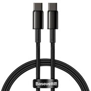  Кабель Baseus CATWJ-01 Tungsten Gold Fast Charging Data Cable Type-C to Type-C 100W 1m Black 