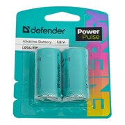  Батарейка алкалиновая DEFENDER LR14-2BL С PowerPulse (56214) блистер 