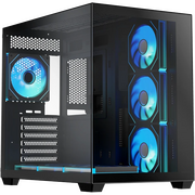  Корпус XASTRA QW500 7ARGB-C10-UC Black (QW500-7FM12A-C10-UC) ATX/Aquarium/Screewless/7x120mm ARGB PWM FM fans/Argb+PWM HUB 10port/Type-C 