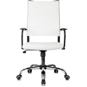  Кресло руководителя Бюрократ CH Balance SL W-PU L Line белый экокожа крестов. металл хром 