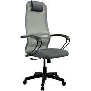  Кресло Метта SU-B-8 (Z3F2.12.1.222) светло-серый сиденье светло-серый сетка с подголов. крестов. металл хром 