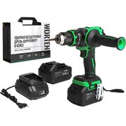  Дрель-шуруповерт WORTEN КА-90000703 ударная 2х4.0Ач+ЗУ 