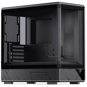  Корпус JONSBO D200 Black без БП, бок. пан. из закал. стекла (панорама), mini-ITX, micro-ATX, черный 