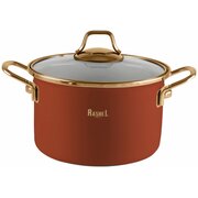  Кастрюля RASHEL R-03320, 4л ручка золото оранжевый 